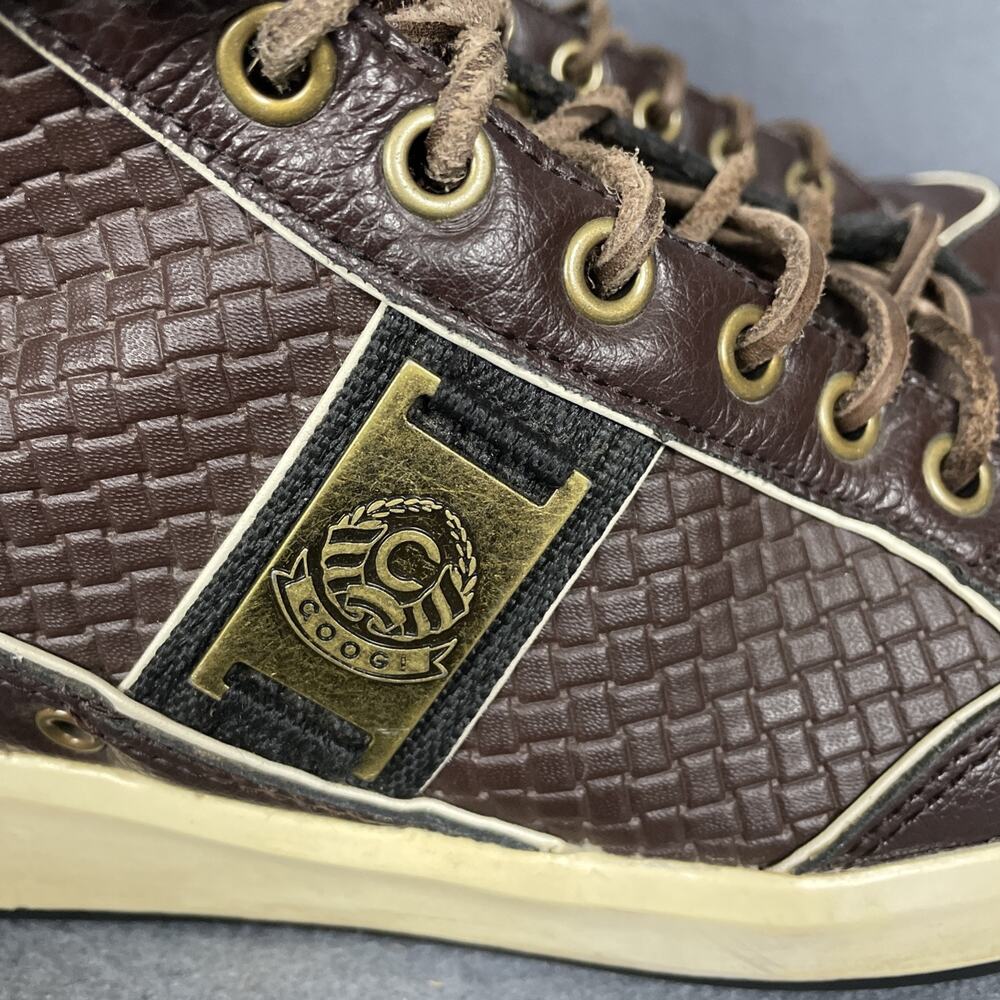 Coogi High Top CM1103 Mens Size 7.5 M Brown Leather Lace Up Strap Sneakers RARE - Picture 7 of 16
